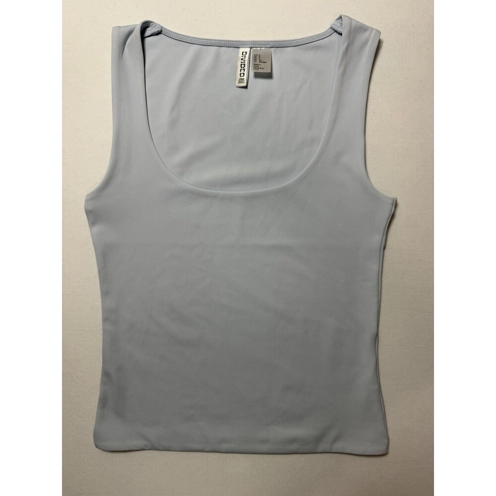 Divided H&M Tank Women’s Sleeveless Light Blue Scoop Neck Basic Tank Size Small